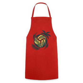 Beach Volleyball Wave Sunset Tournament - Cooking Apron - red - Front - AI Model Male 185 dark (185cm)