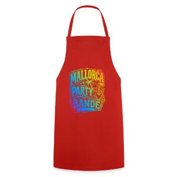 Gang de la fête de Majorque Coloré - Tablier de cuisine - rouge - Devant - AI Model Male 185 dark (185cm)