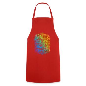 Malle 26 Multicoloured - Cooking Apron - red - Front - AI Model Male 185 dark (185cm)