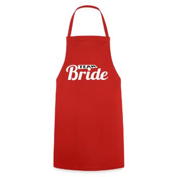 Team Bride - Kochschürze - Rot - Vorne - AI Model Male 185 dark (185cm)