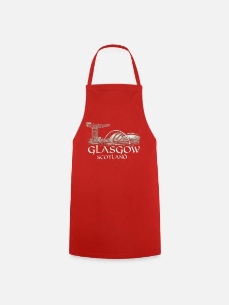 Glasgow Skyline-Emblem - Kochschürze - Rot