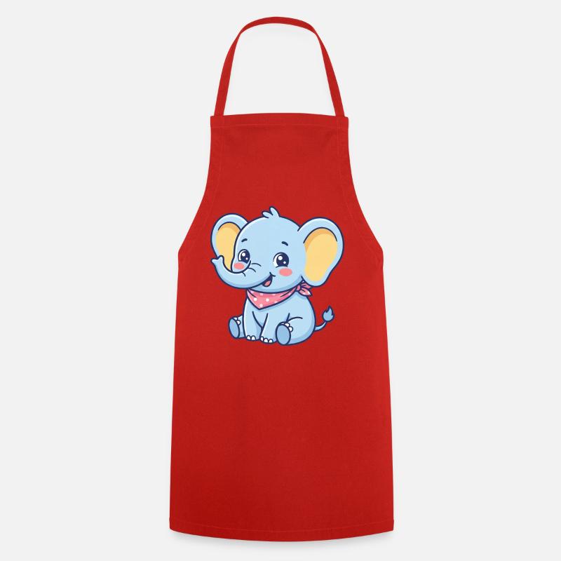 Bandana Bébé Éléphant Bleu - Tablier de cuisine - rouge