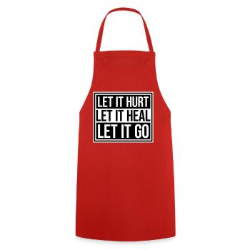 Let It Hurt Let It Heal Let It Go Inspirational - Cooking Apron - red - Front - AI Model Male 185 dark (185cm)