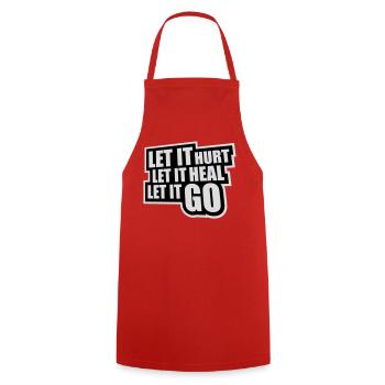 Let It Hurt Let It Heal Let It Go Inspirational - Cooking Apron - red - Front - AI Model Male 185 dark (185cm)