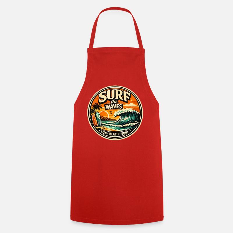 Surf the Waves - Cooking Apron - red