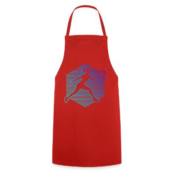 Padel Accessories Gift for Padel for Beginners Fans - Cooking Apron - red - Front - AI Model Male 185 dark (185cm)