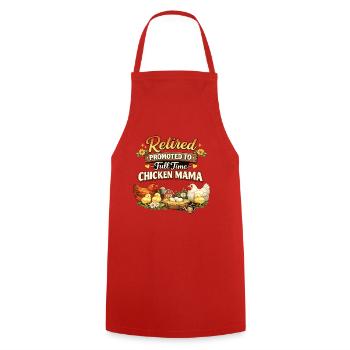 Ruhestand zur Vollzeit Hühnermama Rente Geschenk - Kochschürze - Rot - Vorne - AI Model Male 185 dark (185cm)