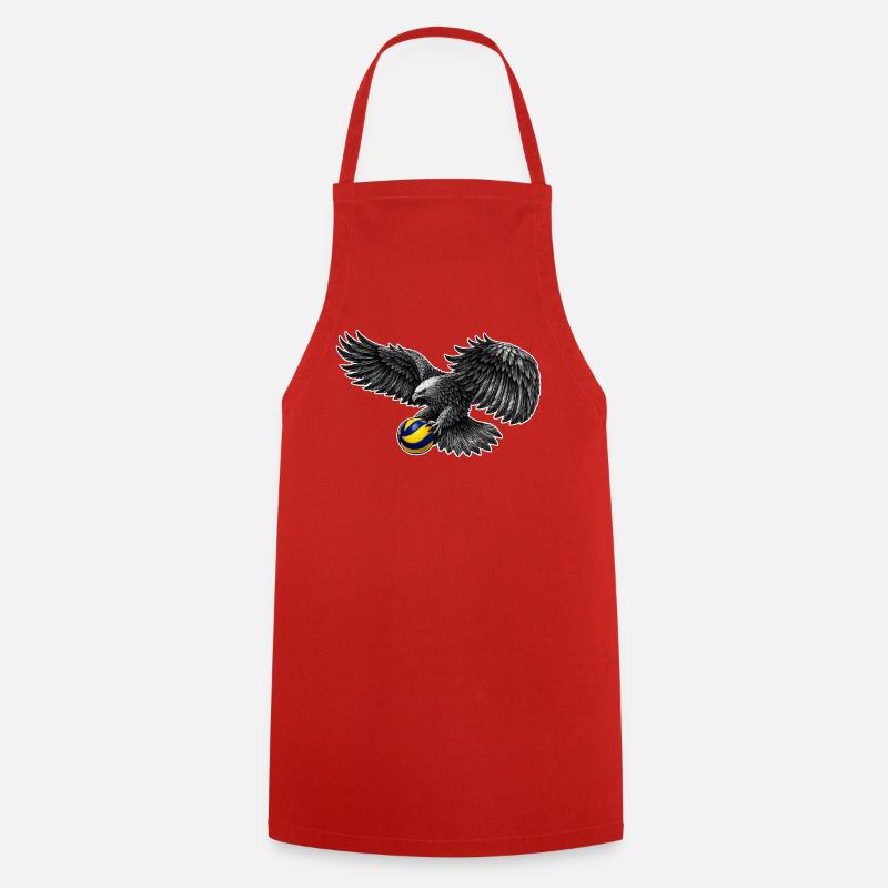 Aigle avec contour de volley-ball - Tablier de cuisine - rouge