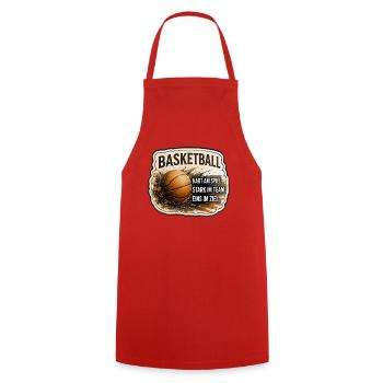 Basketball – Stark im Team - Kochschürze - Rot - Vorne - AI Model Male 185 dark (185cm)