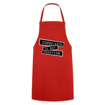 Correlation Is Not Causation Nerd Science - Cooking Apron - red - Front - AI Model Male 185 dark (185cm)