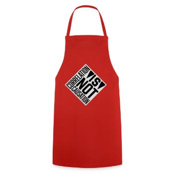 Correlation Is Not Causation Nerd Science - Cooking Apron - red - Front - AI Model Male 185 dark (185cm)