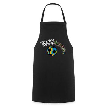 Think Positive Fußball - Kochschürze - Schwarz - Vorne - AI Model Male 185 dark (185cm)