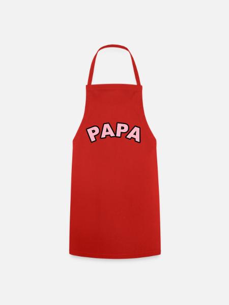 Papa Herzchen Print - Kochschürze - Rot