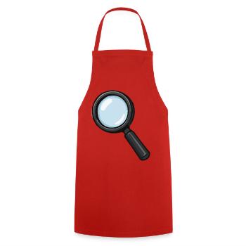 Vergrößerungsglas Illustration Lupe - Kochschürze - Rot - Vorne - AI Model Male 185 dark (185cm)