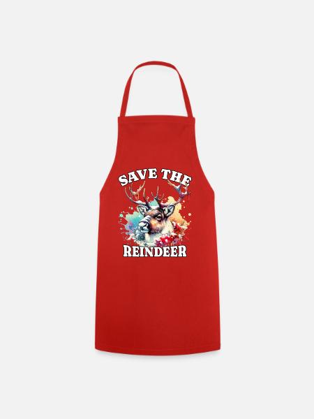 Rentier Save Reindeer - Kochschürze - Rot