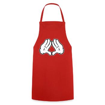 Hands Diamond Pyramid Triangle Rhombus Comic Style - Cooking Apron - red - Front - AI Model Male 185 dark (185cm)