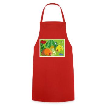 village fruits - Tablier de cuisine - rouge - Devant - AI Model Male 185 dark (185cm)