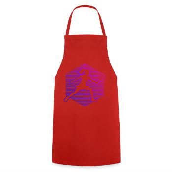 Padel tennis gift idea for a court player - Cooking Apron - red - Front - AI Model Male 185 dark (185cm)
