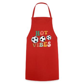  Fußball  - Kochschürze - Rot - Vorne - AI Model Male 185 dark (185cm)