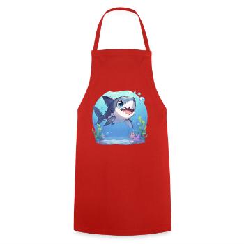 Great White Shark Great White Shark - Cooking Apron - red - Front - AI Model Male 185 dark (185cm)