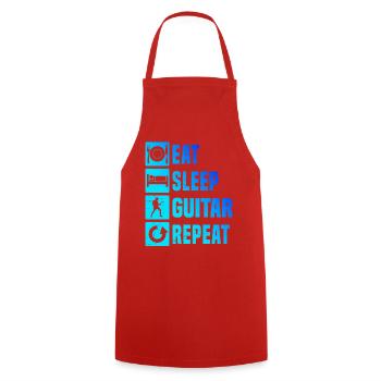 Idée cadeau pour un guitariste avec guitare électrique - Tablier de cuisine - rouge - Devant - AI Model Male 185 dark (185cm)
