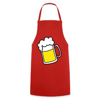 Beer - Cooking Apron - red - Front - AI Model Male 185 dark (185cm)
