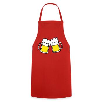 bier_2 - Cooking Apron - red - Front - AI Model Male 185 dark (185cm)