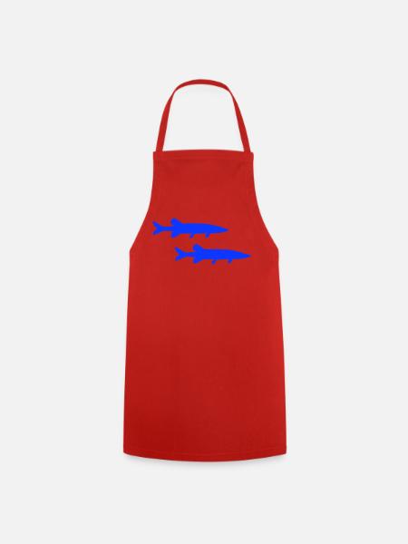 Hecht Fisch - Kochschürze - Rot