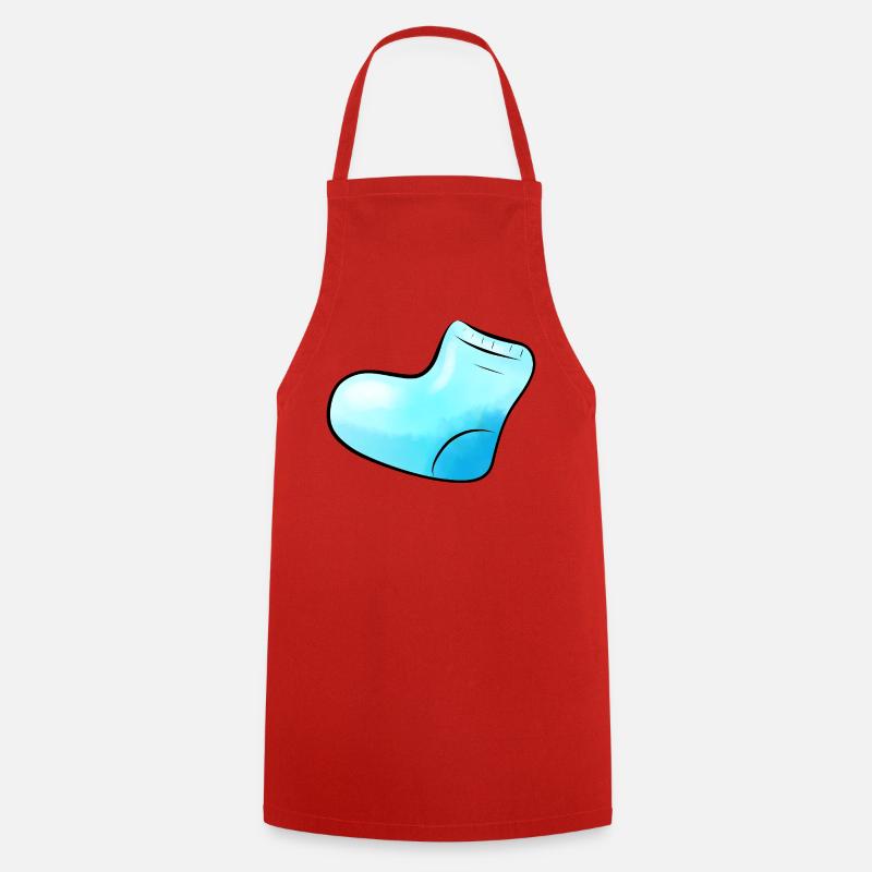 blue sock - Cooking Apron - red