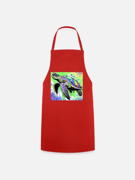 tortue - Tablier de cuisine - rouge