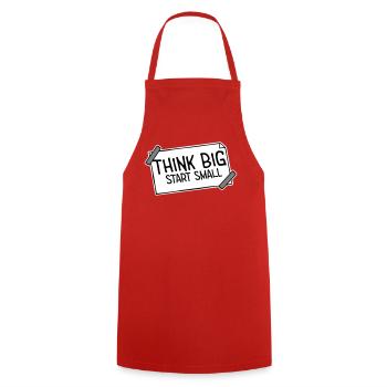 Pensez Grand, Commence, Petit, Motivation, Mentalité, Évolution. - Tablier de cuisine - rouge - Devant - AI Model Male 185 dark (185cm)