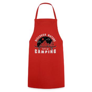 Let's go camping! - Cooking Apron - red - Front - AI Model Male 185 dark (185cm)