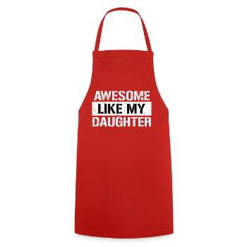 Pure folie : ma fille - Tablier de cuisine - rouge - Devant - AI Model Male 185 dark (185cm)