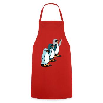 Pinguine mit Sonnenbrille Rock On - Kochschürze - Rot - Vorne - AI Model Male 185 dark (185cm)