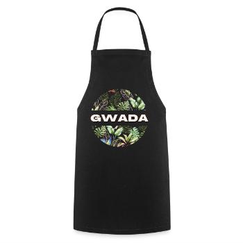 Gwada T-Shirt Gift Humor - Cooking Apron - black - Front - AI Model Male 185 dark (185cm)