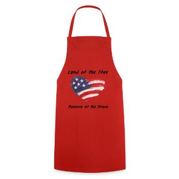 USA Herz - Land of the Free because of the Brave - Cooking Apron - red - Front - AI Model Male 185 dark (185cm)