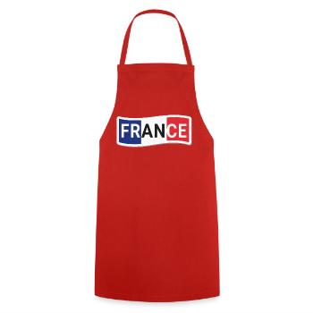 Sticker France Drapeau Ondulé - Tablier de cuisine - rouge - Devant - AI Model Male 185 dark (185cm)