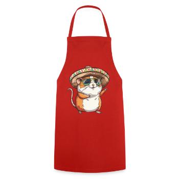 Hamster Funny Sombrero - Cooking Apron - red - Front - AI Model Male 185 dark (185cm)