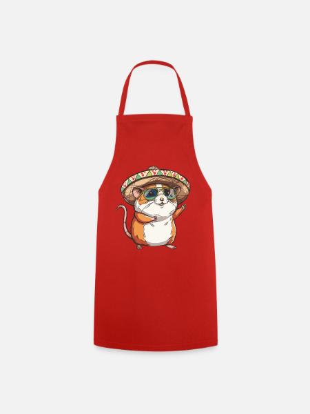 Hamster Lustig Sombrero - Kochschürze - Rot