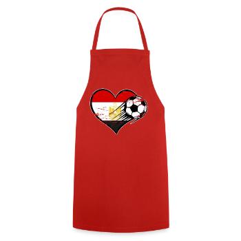 Egypt flag football with heart used - Cooking Apron - red - Front - AI Model Male 185 dark (185cm)