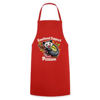 Emotional Possum Support - Cooking Apron - red - Front - AI Model Male 185 dark (185cm)
