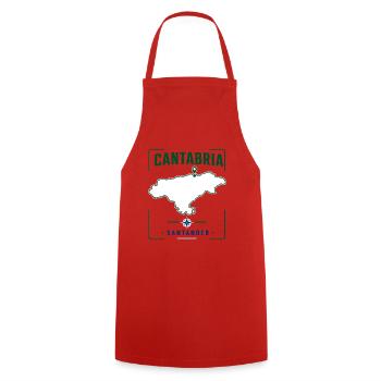 Kantabrien Santander Spanien Reise-Souvenirkarte - Kochschürze - Rot - Vorne - AI Model Male 185 dark (185cm)