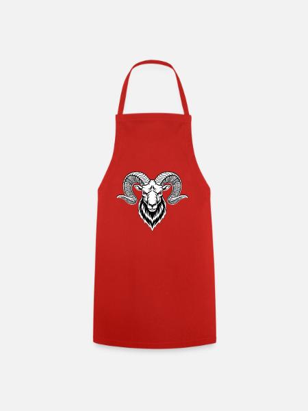 Widder-Wikinger-Maskottchen Logo Sport Bodybuilding - Kochschürze - Rot
