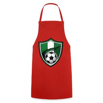 Bouclier de football - Tablier de cuisine - rouge - Devant - AI Model Male 185 dark (185cm)