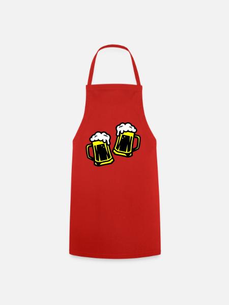 Bier Anstoßen Saufen - Kochschürze - Rot