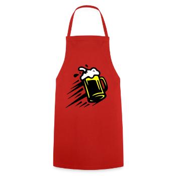 Icône de chope de bière - Tablier de cuisine - rouge - Devant - AI Model Male 185 dark (185cm)