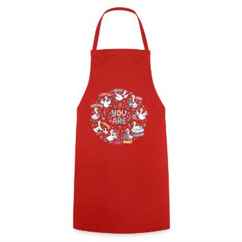 Cercle des canards vous êtes aimés - Tablier de cuisine - rouge - Devant - AI Model Male 185 dark (185cm)