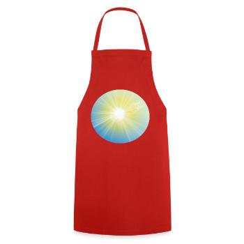 Rayons de soleil en cercle - Tablier de cuisine - rouge - Devant - AI Model Male 185 dark (185cm)