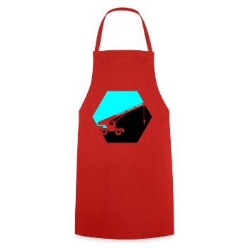 Excavator - Cooking Apron - red - Front - AI Model Male 185 dark (185cm)