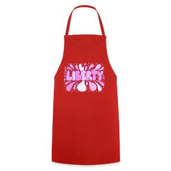 Freedom Pink Pop Art Bubbles - Cooking Apron - red - Front - AI Model Male 185 dark (185cm)
